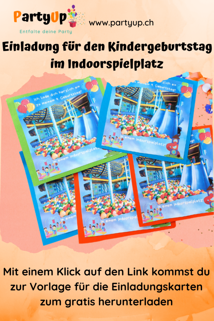 Einladung / Einladungskarten für den Kindergeburtstag im Indoorspielplatz
