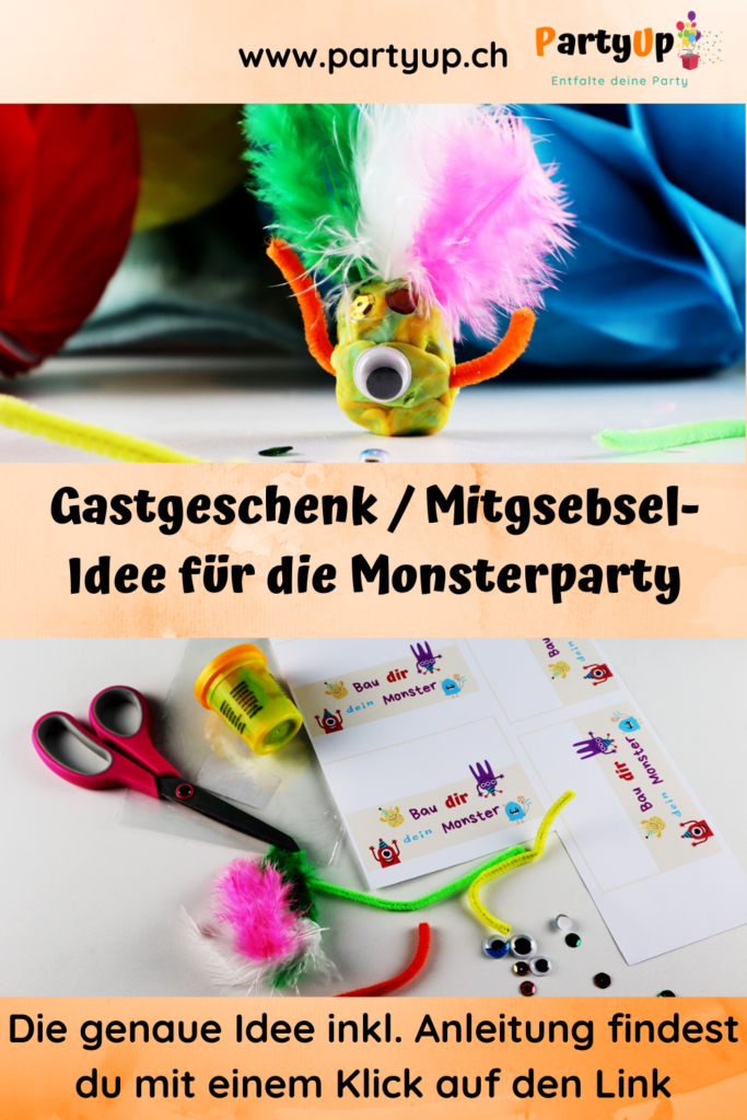 Gastgeschenk / Mitgebsel Idee für die Monsterparty aus Knete zum Geburtstag