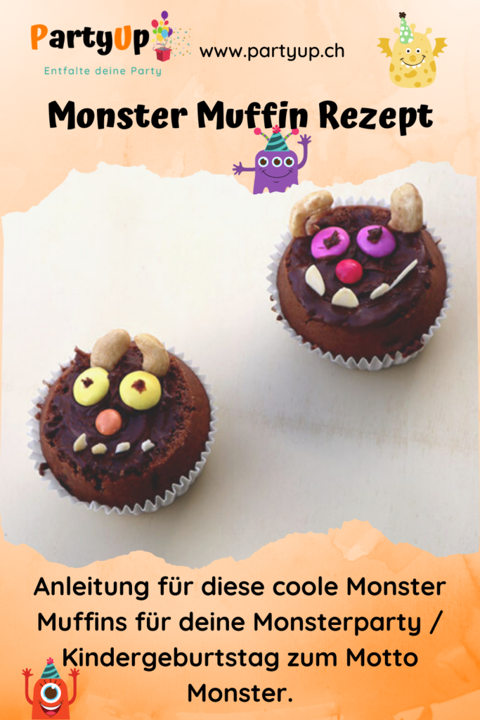Anleitung Monster Muffin Rezept für die Monsterparty zum Kindergeburtstag mit dem Motto Monster
