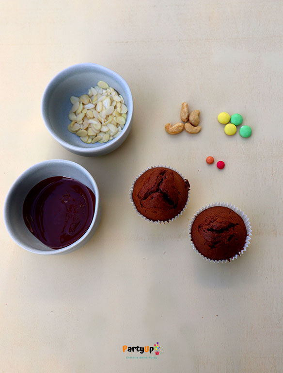 Zutaten Muffin für die Monsterparty zum Kindergeburtstag mit dem Motto Monster