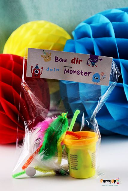 Monsterparty Geschenkidee / Mitgebsel "Bau dir dein Monster" aus Knete