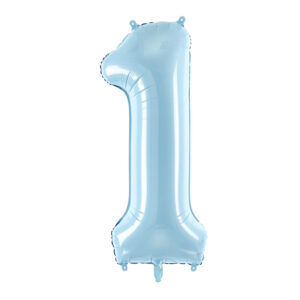 Folienballon XL Zahl 1 Hellblau 86cm