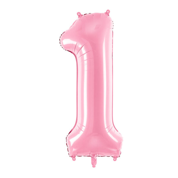 Folienballon XL Zahl 1 Rosa 86cm
