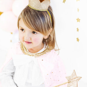Prinzessin Kostüm rosa glitzernder Umhang für den Prinzessin Geburtstag / die Mottoparty