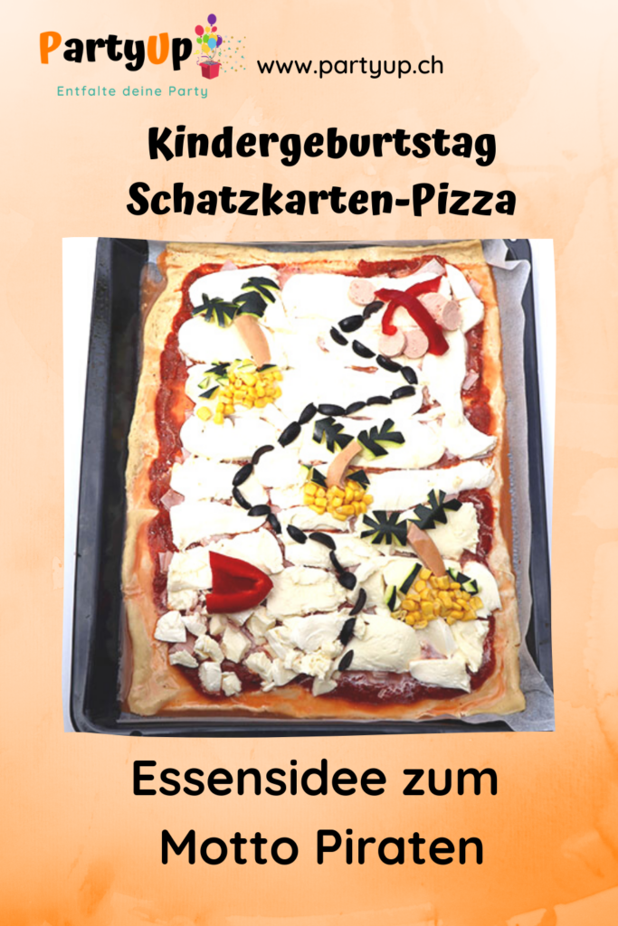 Schatzkarten Pizza - herzhafte Idee zum Motto Piraten Kindergeburtstag