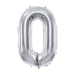 Folienballon XL Zahl 0 Silber 86cm