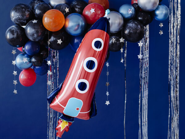 Folienballon Rakete für die Weltraumparty