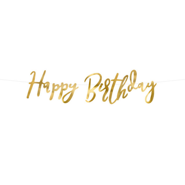 Girlande Happy Birthday gold