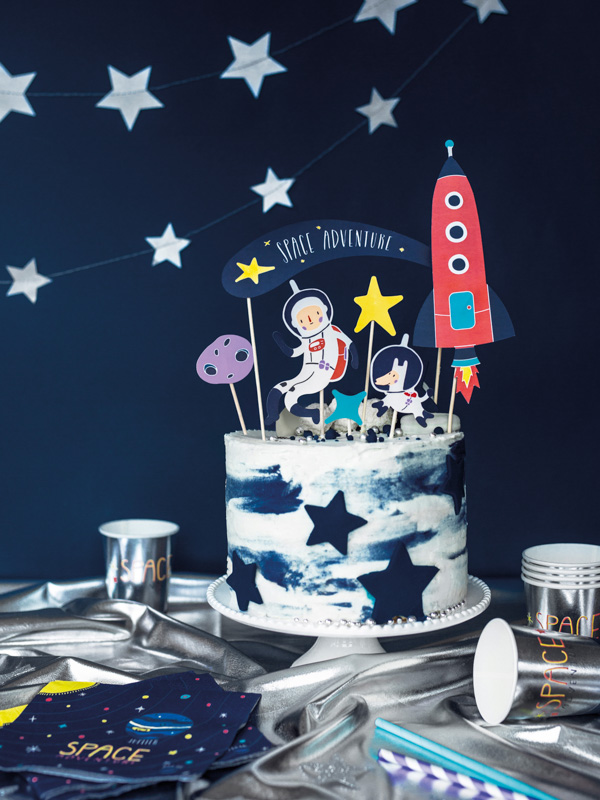 Kuchentopper Rakete und Astronaut für den Kindergeburtstag zum Motto Weltraum