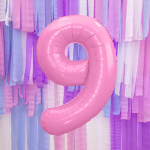 Folienballon XL Zahl 9 rosa 86cm