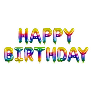 Happy Birthday Folienballon Girlande Regenbogenfarben