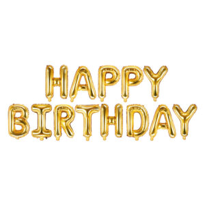 Happy Birthday Folienballon Girlande gold