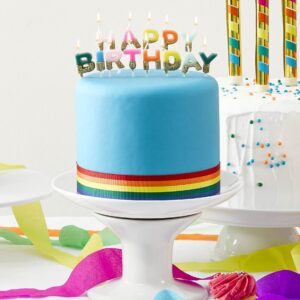 Kerzen Schriftzug Happy Birthday Regenbogen Farben