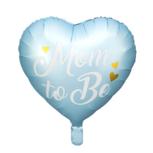 Folienballon Herz hellblau Mom to be