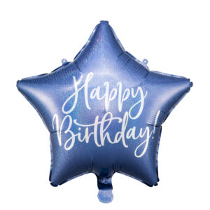Folienballon Happy Birthday blau Stern
