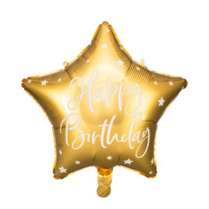 Folienballon Happy Birthday gold Stern