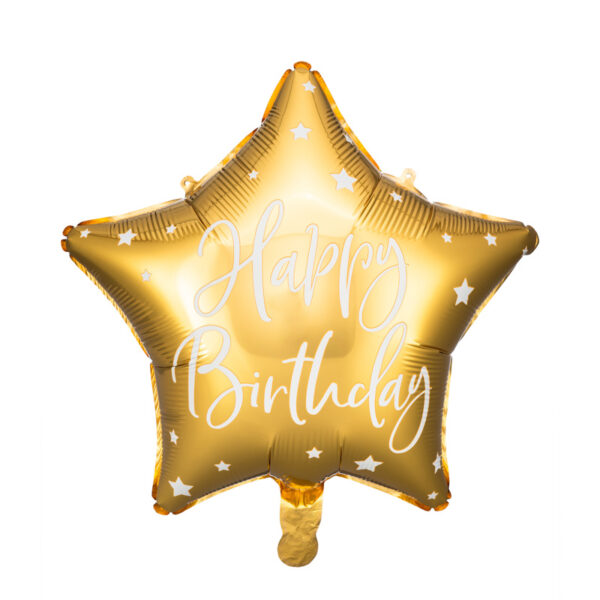 Folienballon Happy Birthday gold Stern
