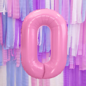 Folienballon XL Zahl 0 rosa 86cm