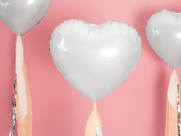 Folienballon Herz weiss 45cm