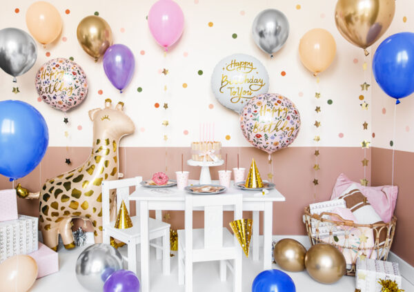Folienballon Happy Birthday to you weiss gold 35cm