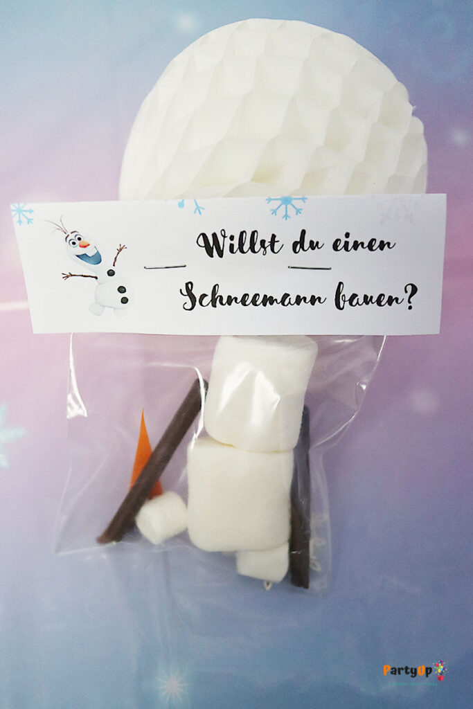 Winter Geburtstag Eiskönigin Mitgebsel Willst du einen Schneemann bauen