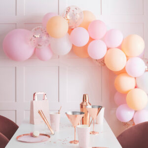 Ballongirlande rosa, pfirsich und weiss 60 Luftballons