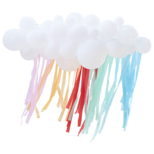 Ballongirlande Wolke mit Regenbogen-Luftschlangen 40 Luftballone