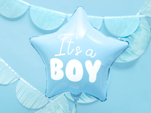 Folienballon Stern hellblau It's a Boy