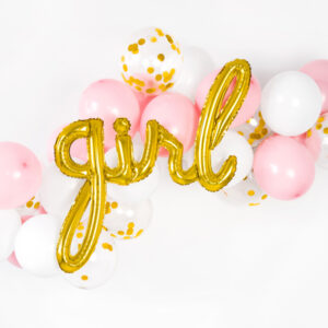 Folienballon Girlande Text "Girl" Gold 77x70cm