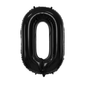 Folienballon XL Zahl 0 schwarz 86cm