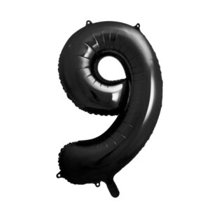 Folienballon XL Zahl 9 schwarz 86cm