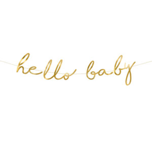 Girlande Hello Baby Gold
