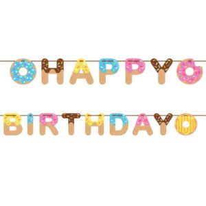 Donut Girlande Happy Birthday als Hingucker deine Party Dekoration für den Geburtstag