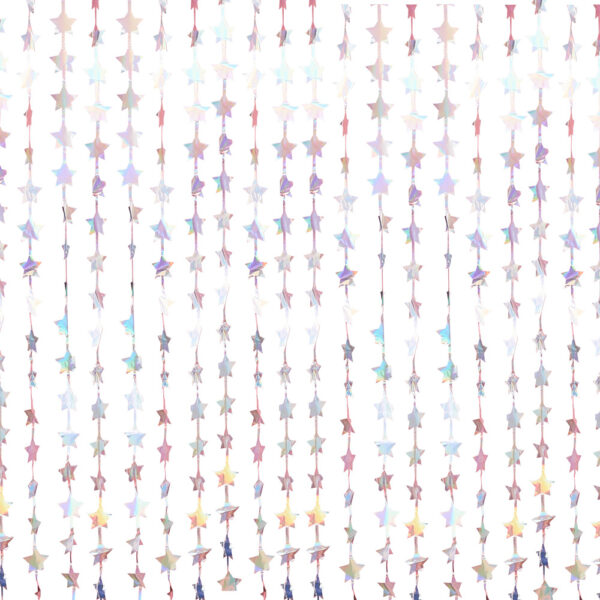 Folienvorhang-Girlande schimmernde Sterne 2.2m