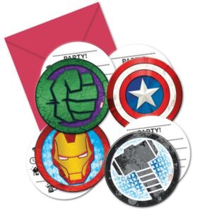 Einladungskarte Avengers mit Umschlag