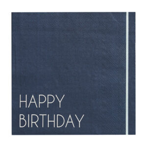 Serviette Marineblau Happy Birthday 33cm