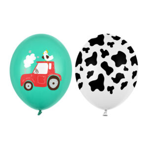 Bauernhof Luftballon 2er Set mit Traktor und Kuh Motiv