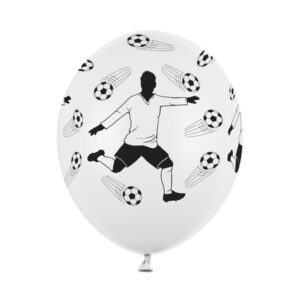 Luftballon Fussballspieler und Fussbälle Weiss Schwarz
