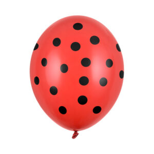 Luftballon Rot mit schwarzen Punkten 30cm