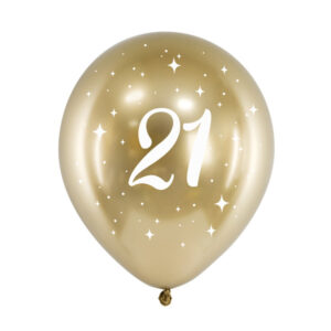 Luftballon Set Glossy Gold 21. Geburtstag
