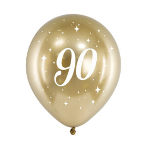 Luftballon Set Glossy Gold 90. Geburtstag