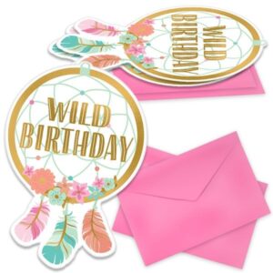 Einladungskarte Boho "Wild Birthday" inkl. Umschlag
