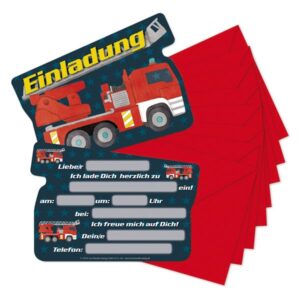 Einladungskarte Feuerwehr inkl. Umschlag