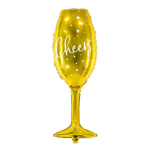 Folienballon Sektglas "Cheers" Gold 28x80cm