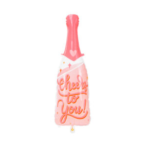 Folienballon Sektflasche Pink "Cheers to you" 38x97cm
