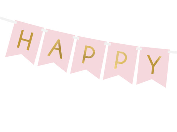 Girlande Happy Birthday Banner Rosa 1.75m