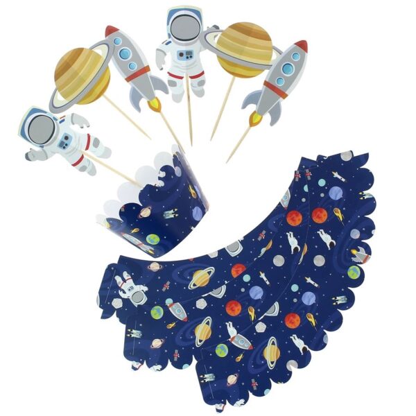 Weltraum / Astronaut Party Cupcake Set 6 Stk.