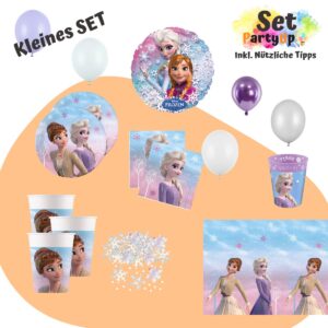 Klein aber oho! Das Frozen Mini Party Set zaubert dir eine eiskönigliche Geburtstagsparty – mit allem Drum und Dran für deine liebsten Gäste!