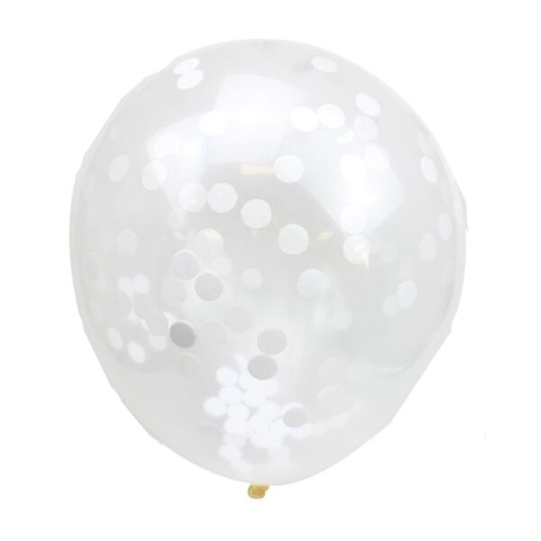 Konfetti-Luftballon Weiss 30cm