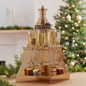Weihnachtsbaum Snack und Getränkeständer Gold
